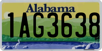 AL license plate 1AG3638