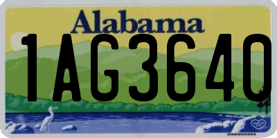 AL license plate 1AG3640