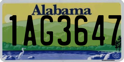 AL license plate 1AG3647