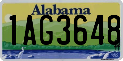 AL license plate 1AG3648