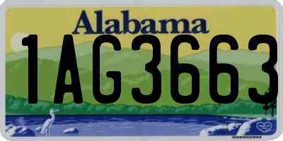 AL license plate 1AG3663