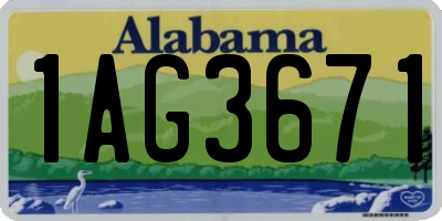 AL license plate 1AG3671