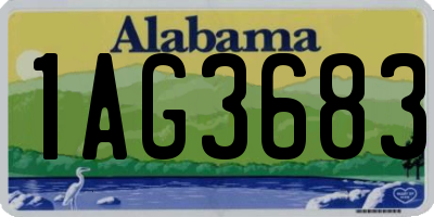 AL license plate 1AG3683