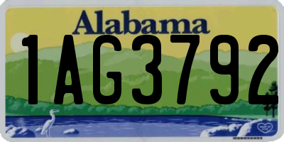 AL license plate 1AG3792