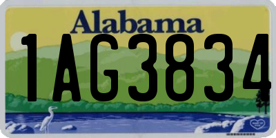 AL license plate 1AG3834