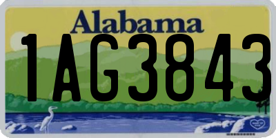 AL license plate 1AG3843