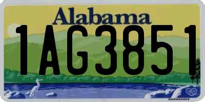 AL license plate 1AG3851