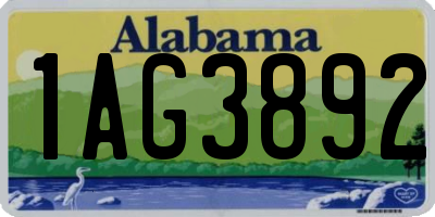AL license plate 1AG3892