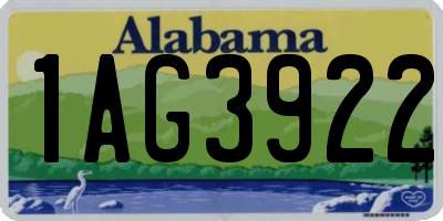 AL license plate 1AG3922