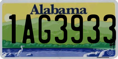 AL license plate 1AG3933
