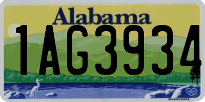 AL license plate 1AG3934