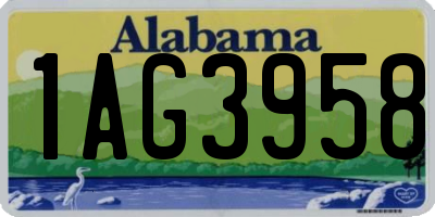 AL license plate 1AG3958