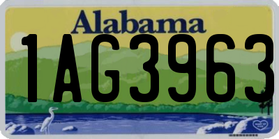 AL license plate 1AG3963