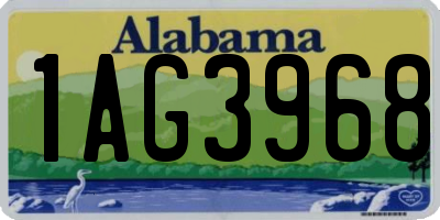 AL license plate 1AG3968