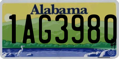 AL license plate 1AG3980