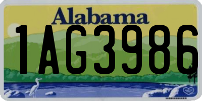 AL license plate 1AG3986