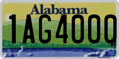 AL license plate 1AG4000