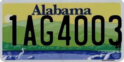 AL license plate 1AG4003