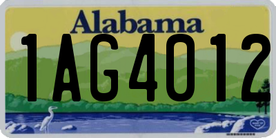 AL license plate 1AG4012