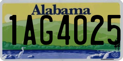 AL license plate 1AG4025