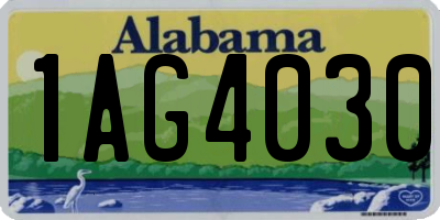 AL license plate 1AG4030