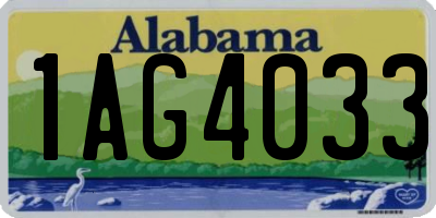 AL license plate 1AG4033