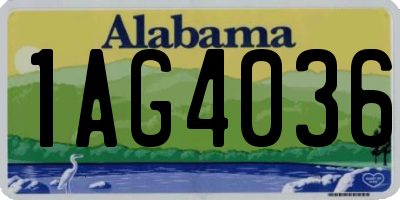 AL license plate 1AG4036