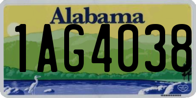 AL license plate 1AG4038