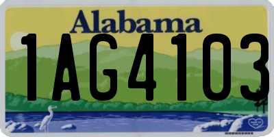 AL license plate 1AG4103