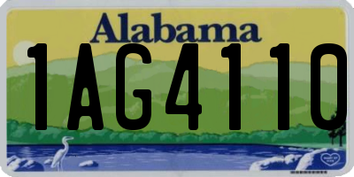 AL license plate 1AG4110