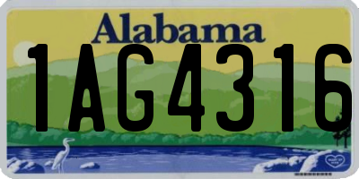 AL license plate 1AG4316