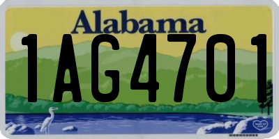 AL license plate 1AG4701