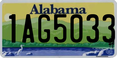 AL license plate 1AG5033