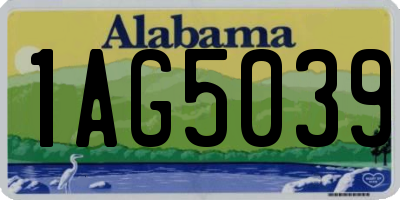 AL license plate 1AG5039