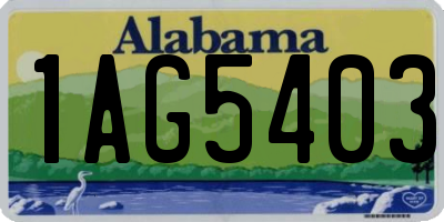 AL license plate 1AG5403
