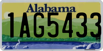 AL license plate 1AG5433