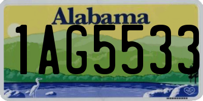 AL license plate 1AG5533