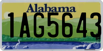 AL license plate 1AG5643