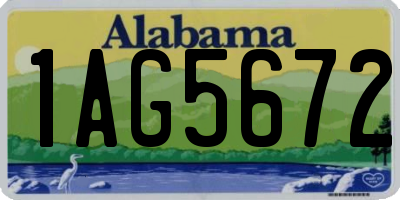 AL license plate 1AG5672
