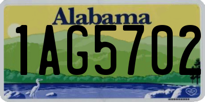 AL license plate 1AG5702