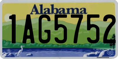 AL license plate 1AG5752