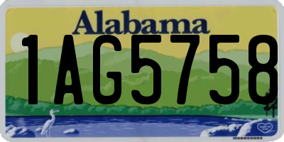 AL license plate 1AG5758