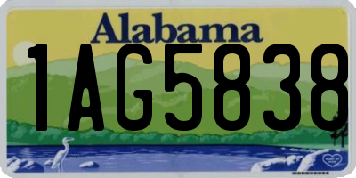 AL license plate 1AG5838