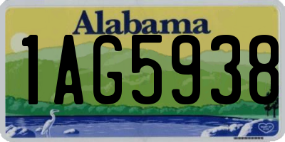 AL license plate 1AG5938