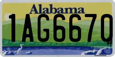AL license plate 1AG6670