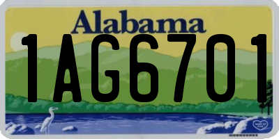 AL license plate 1AG6701