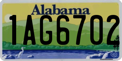 AL license plate 1AG6702