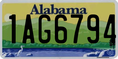 AL license plate 1AG6794