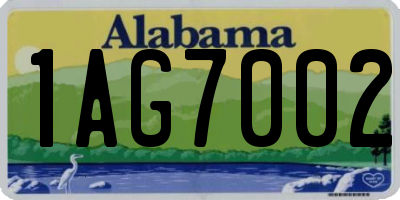 AL license plate 1AG7002