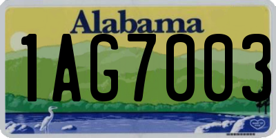 AL license plate 1AG7003